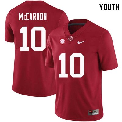 NCAA Youth Alabama Crimson Tide #10 AJ McCarron Stitched College Nike Authentic Crimson Football Jersey NR17B61LQ